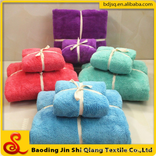 Microfiber Coral Fleece Towel Bathroom Towel Set Made In China